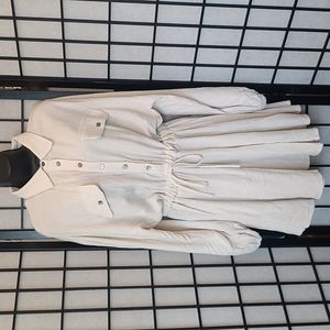 VICI Cream Linen Shirt Dress sz S/M